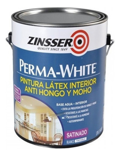 Zinsser Perma White Antihongos Satinado Acril.int.3.78l.