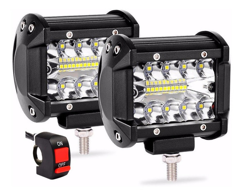 Par Faro Auxiliar Led Barra 4x4 Moto 60w Cuatri Moto Auto