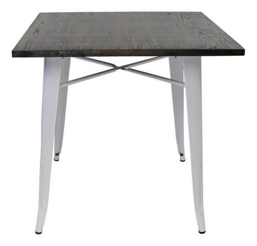 Mesa Comedor Tolix/ Base De Madera/ Blanca/ 80x80 Cm/ Td!