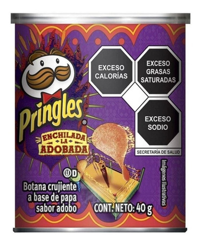 Bote Mini Pringles Adobada 40g Botana Crujiente Sabor Adobo 
