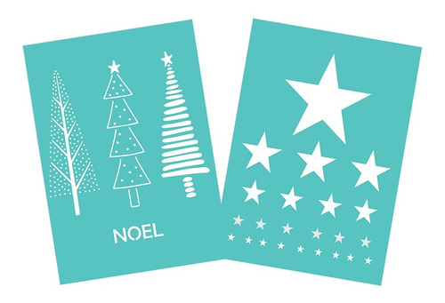 Imagen 1 de 5 de Stencil Laura Craft Set Navidad Tres Pinos