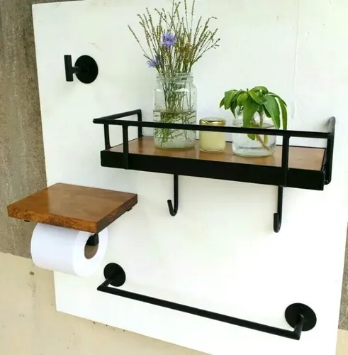 Perchero para baño de madera sale
