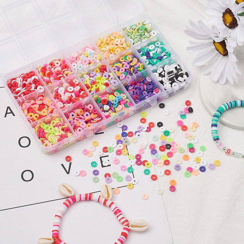 2400 Cuentas De Arcilla Para Hacer Pulseras, Kit De 6 Mm