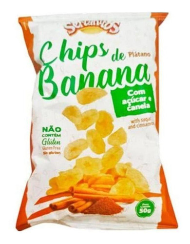 Salgadinho Chips De Banana Com Açucar E Canela 50g