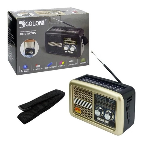 Radio Solar Portátil Recargable, Linterna, Usb, Bluetooth
