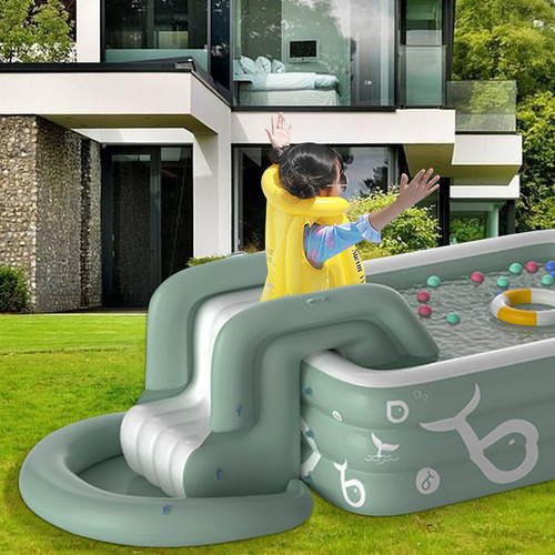 Piscina Hinchable Para Niños Tobogán Acuático Thicken Garden