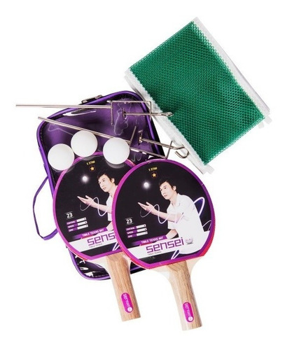 Set De Ping Pong Sensei 2 Paletas + 3 Pelotas + Red