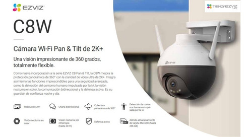 Imagen 2 de 10 de Ezviz C8w 2k+ Cámara Exterior 360º Inteligencia Artificial