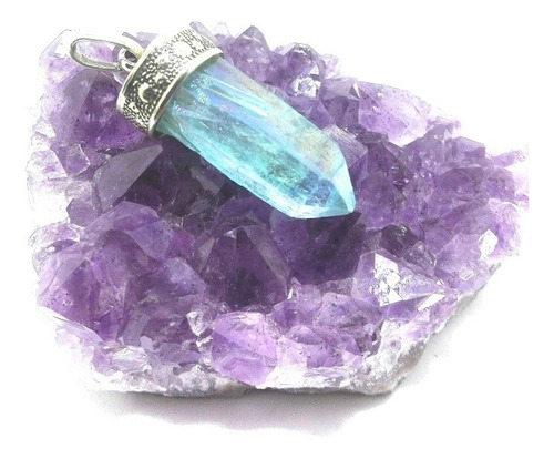 Aqua Aura Cristal Dije Q1 - Alpaca  Mahalpiedras