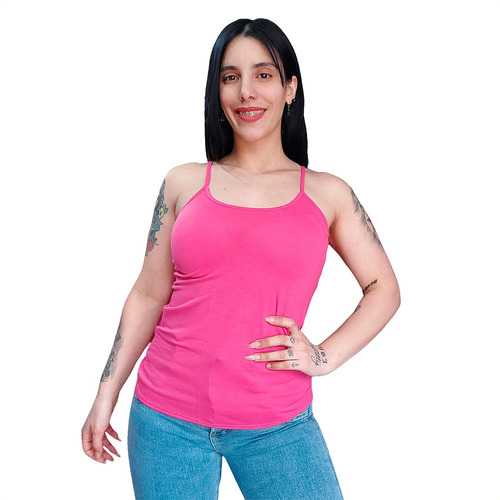 6 Musculosa Bretel Fino Pack X 6 Mujer Memoria Cero