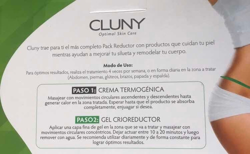 Imagen 5 de 5 de Cluny Pack Reductor Gel Crioreductor Y Crema Termogénica