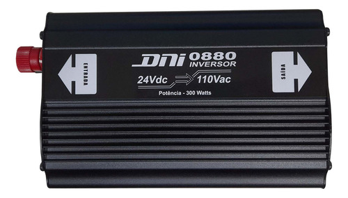 Inversor De Tensão 24v Dc Para 110v Ac 1 Tomada 1 Usb 300w