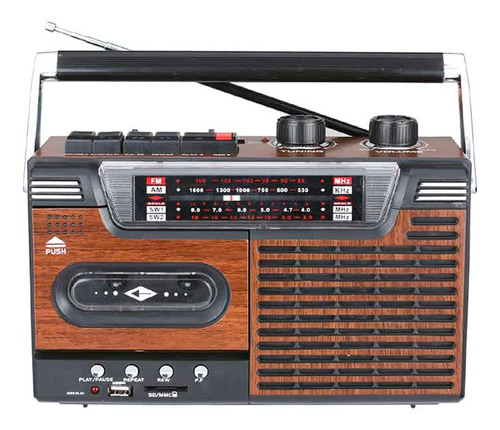 Radio Portail Cassette Vintage Inalámbrico Bluetooth Am/fm