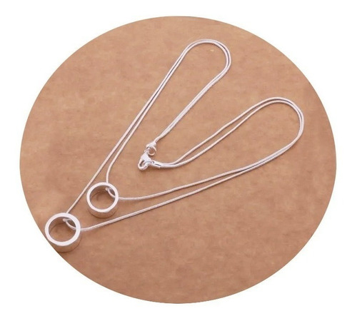 Imagen 1 de 2 de Collar Doble Para Mujer Plata Ley .925