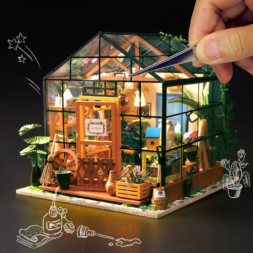 Diy Casa De Muñecas De Madera Para Montar El Kit De Decoraci