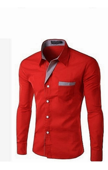 Camisa Vestir Roja Hombre | MercadoLibre 📦