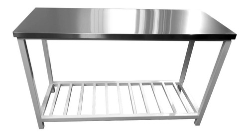 Mesa D Trabajo Acero Inoxidable C/ Estructura 1.80x0.60x0.85