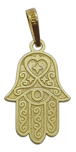 DIJE HAMSA / MANO DE FÁTIMA ORO 14K