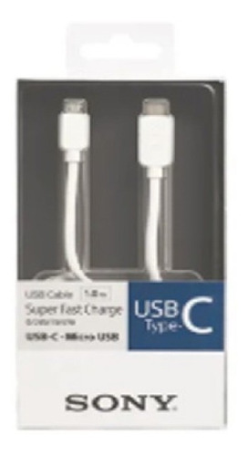 Sony Cable Usb Tipo C A Micro Usb 1.0m Color Blanco