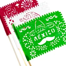 Comprar Papel Picado - Banderita Coctelera Tricolor 50 Piezas