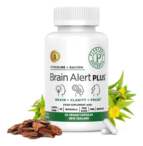 Plantonin Brain Alert Plus, Suplemento De Apoyo Mental Y Mem