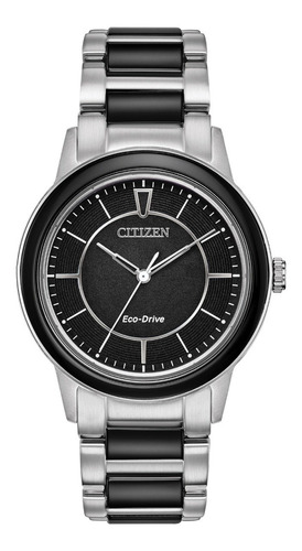 Reloj Dama Citizen Acero Con Cerámica Negra Em0741-51e