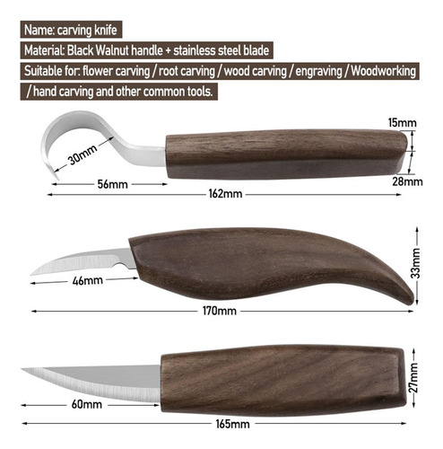 Juego De Herramientas Para Tallar Madera De 3 Uds., Cortador