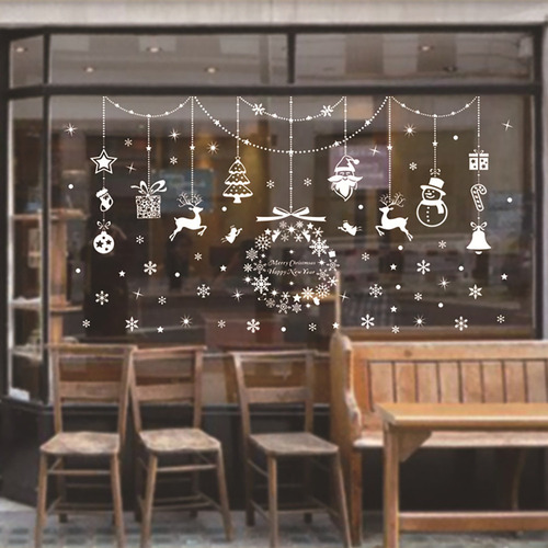 Pegatinas De Ventana De Navidad Y Copo De Nieve Con