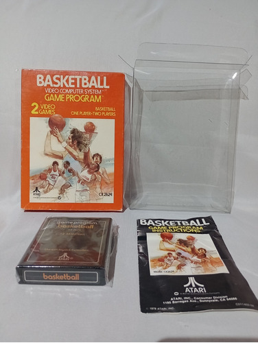  Atari 2600 Basquetball En Caja, Juego, Manual Y Protector 