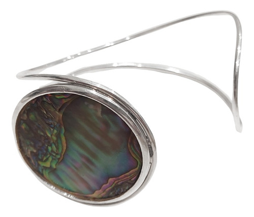 Pulseira Bracelete Em Prata 925 Com Abalone