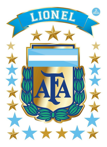 Vinilo Escudo Argentina Campeon Mundial Personalizado X L
