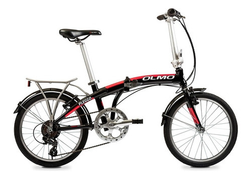 Bicicleta Olmo Pleggo P20 Rodado 20 Negra Y Roja