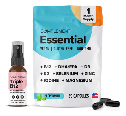 Complement Multivitamínico Vegano Y Spray B12 90 Cápsulas