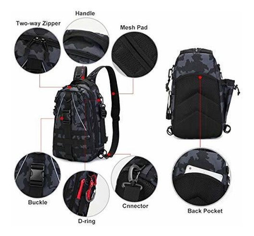Imagen 3 de 7 de Bravehawk Outdoors Mochila Táctica De Nailon 800d Militar O