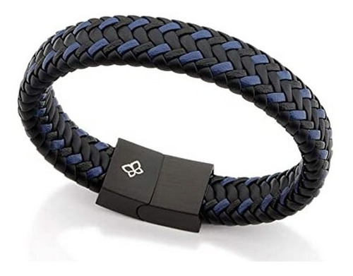 Pulseira Rommanel Masculina Couro Sintético E Aço 250289