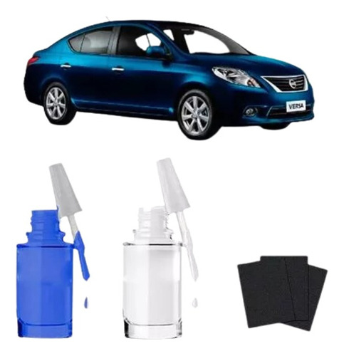 Tinta Tira Risco Automotivo Nissan Versa Cor Azul Onyx