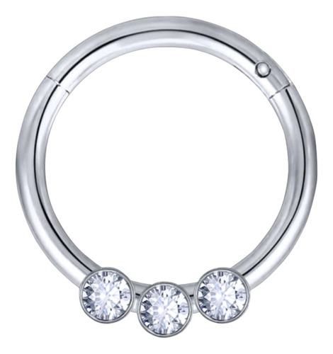 Piercing Acero Inoxidable Aro Clicker Zirconias Nariz Oreja