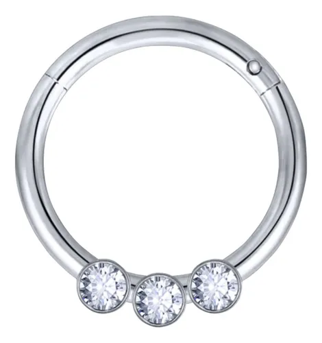 comprar Piercing Acero Inoxidable Aro Clicker Zirconias Nariz Oreja