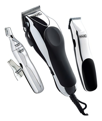 Kit Maquina Cortar Cabello Wahl Deluxe 29pz Trimmer Nasal Color Chrome