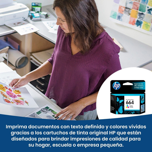 Imagen 4 de 6 de Cartucho Hp 664 Tricolor F6v28al Color Nuevo Caja Cerrada