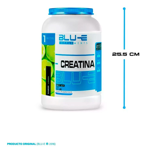 Creatina Blu-e Monohidratada 1k 200 Servicios Varios Sabores Limón