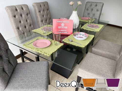 Imagen 2 de 8 de Juego De Comedor 6 Sillas Damasco