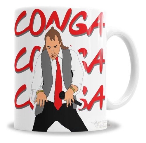 Taza De Cerámica Meme Fabián Show Conga Conga Conga, En Caja