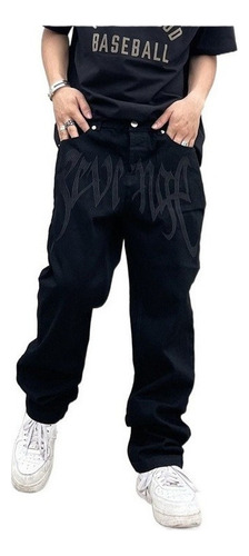 Pantalones Vaqueros Negros Hip - Hop Street Para Hombre