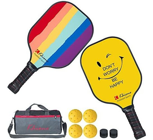 Khione Pickleball Paddles Juego De 2, Ligero Honeycomb Core 