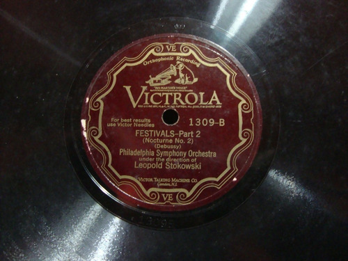 Pasta Philadelphia Symph Stokowski Victrola 1309 C5