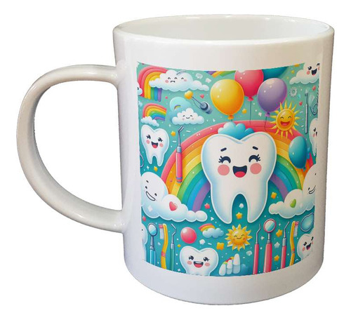 Taza Plastico Odontologia Infantil Muelas Felices