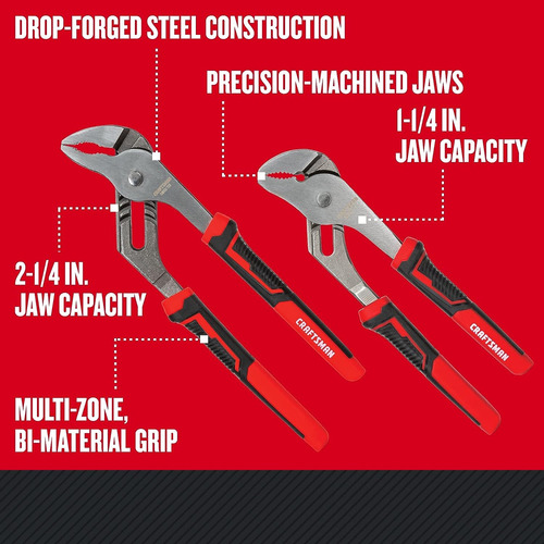 Craftsman ® Pinzas Extensión 2 Pcs De 8p 200mm Y 10p 250mm
