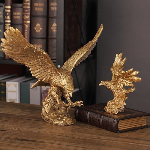 Eagle Statue Desktop Ornament Golden Color Decorativo