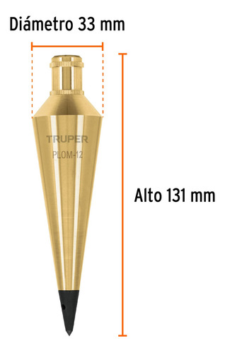 Plomada De Latón 12 Oz, Truper 17071